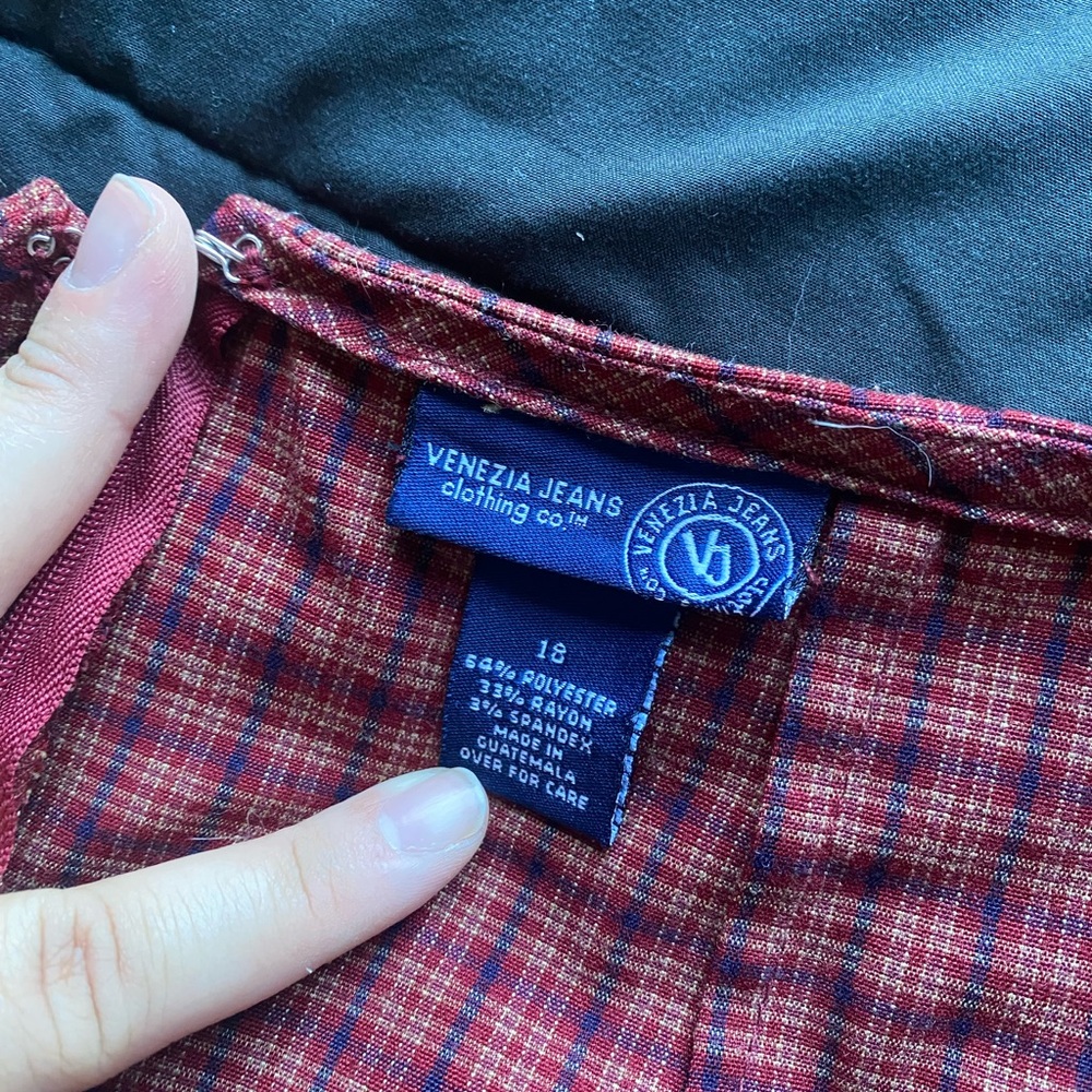 Venezia Jeans Red Plaid Women's Skirt